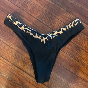 SHEIN Black and Leopard Bikini Bottom